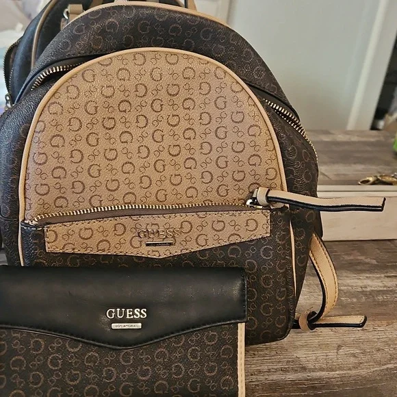Guess | Bags | Guess Black And Brown Womens Backpack And  display picture 1